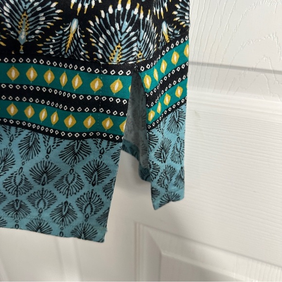 J. Jill size M Petite tunic, peacock pattern, rayon/tencel, stretch, office - Picture 6 of 10